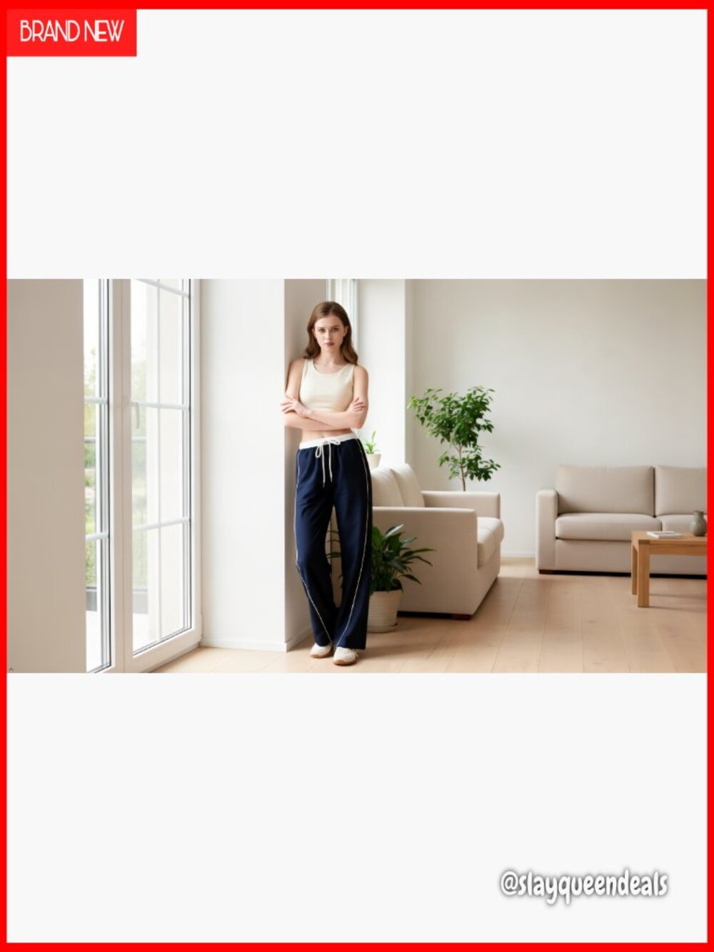 Y2K Baggy Wide Leg Cargo Sweatpants Drawstring Waist Jogger Trousers - Picture 5 of 5